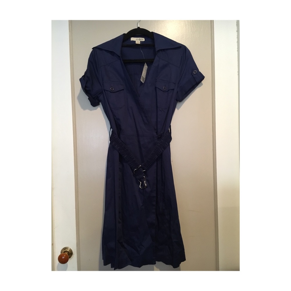 Navy blue collared dress
